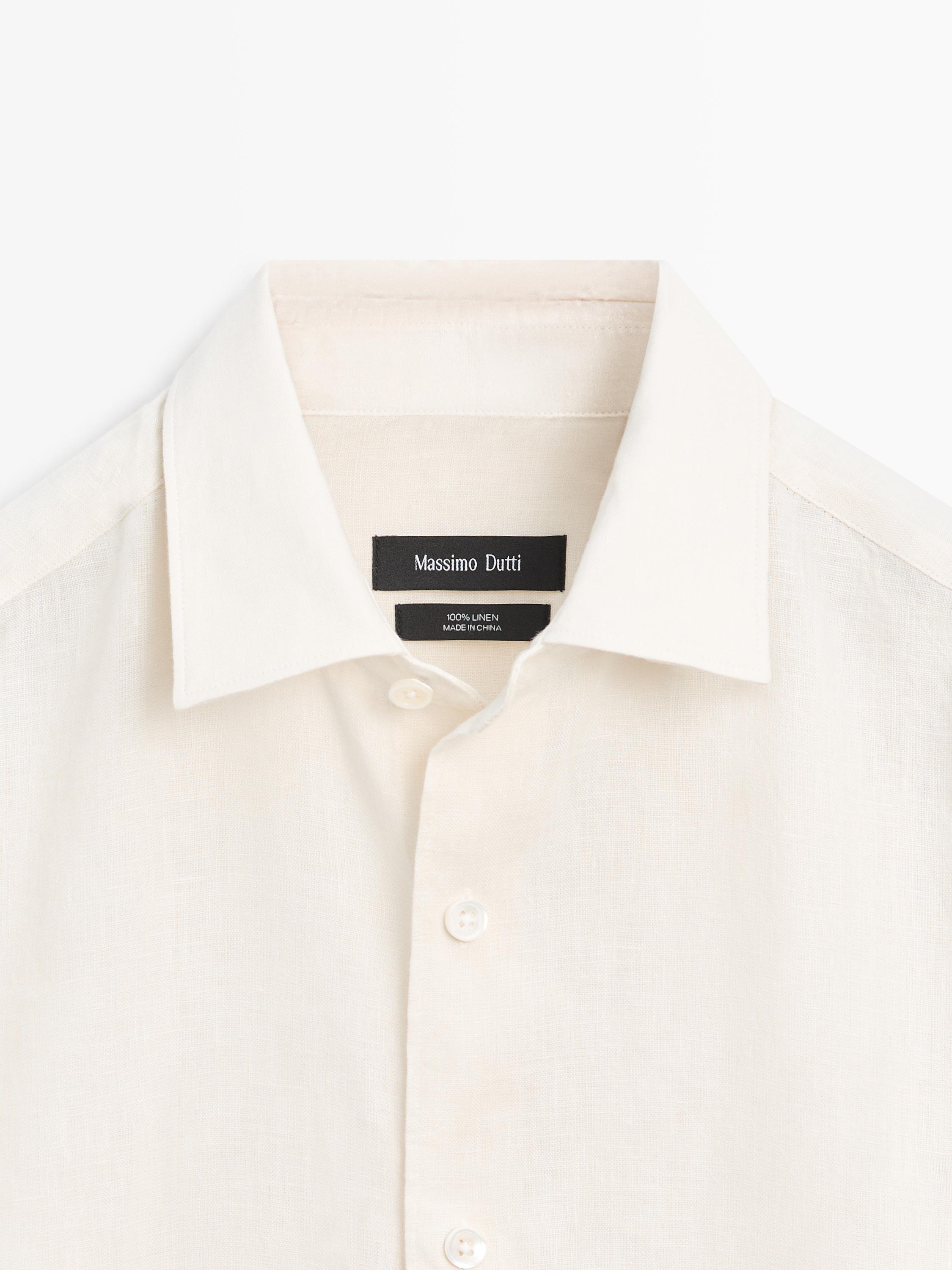 100% linen slim fit shirt